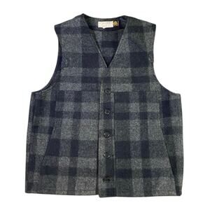 Filson Gray Plaid Wool Vest